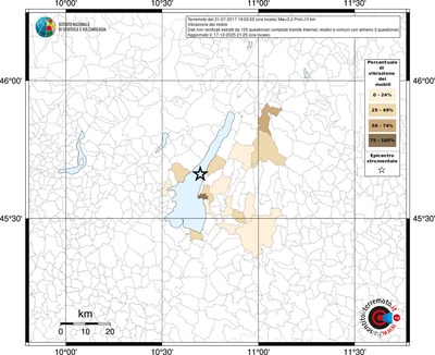 Mappa territorio comunale con almeno 3 questionari