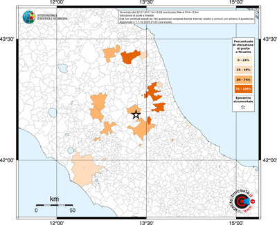 Mappa territorio comunale con almeno 3 questionari