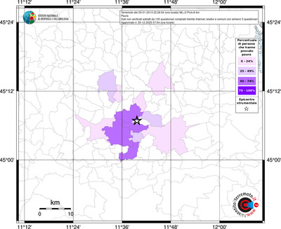 Mappa territorio comunale con almeno 3 questionari