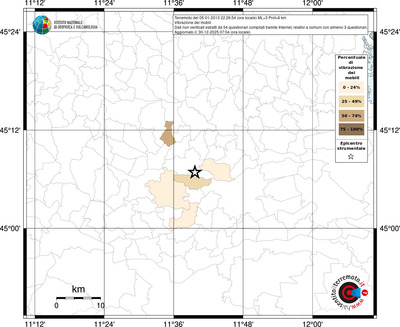 Mappa territorio comunale con almeno 3 questionari