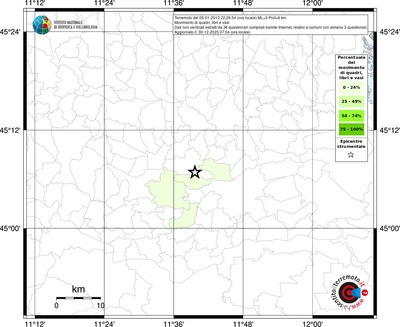 Mappa territorio comunale con almeno 3 questionari