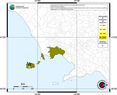 Mappa territorio comunale con almeno 3 questionari