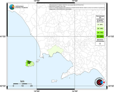 Mappa territorio comunale con almeno 3 questionari