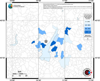 Mappa territorio comunale con almeno 3 questionari