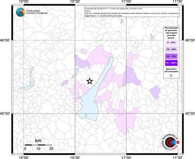 Mappa territorio comunale con almeno 3 questionari