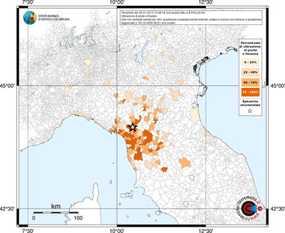 Mappa territorio comunale con almeno 3 questionari