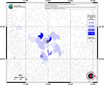 Mappa territorio comunale con almeno 3 questionari