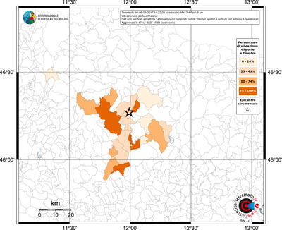 Mappa territorio comunale con almeno 3 questionari