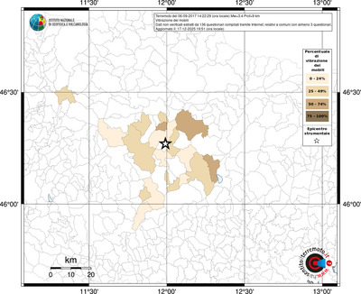 Mappa territorio comunale con almeno 3 questionari