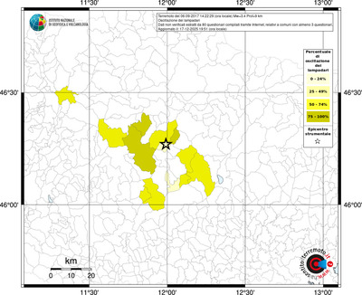Mappa territorio comunale con almeno 3 questionari