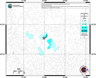 Mappa territorio comunale con almeno 3 questionari