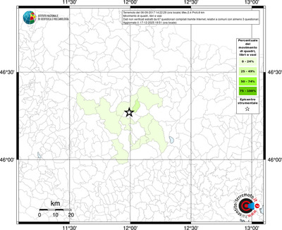 Mappa territorio comunale con almeno 3 questionari