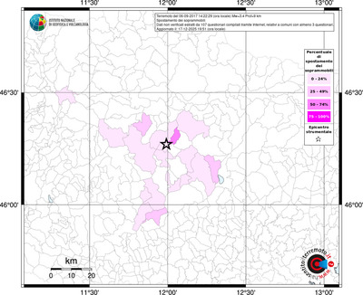 Mappa territorio comunale con almeno 3 questionari