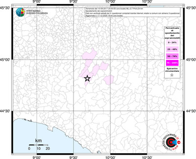 Mappa territorio comunale con almeno 3 questionari