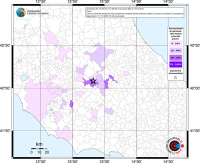 Mappa territorio comunale con almeno 3 questionari