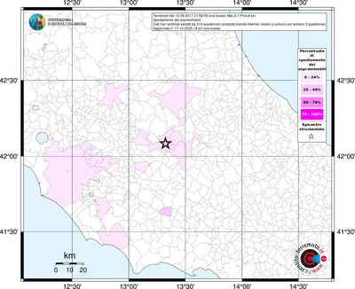 Mappa territorio comunale con almeno 3 questionari