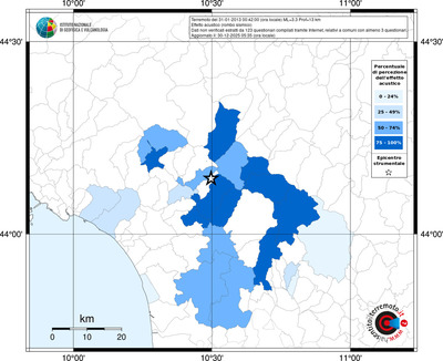Mappa territorio comunale con almeno 3 questionari