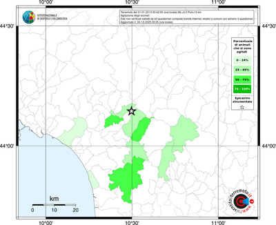 Mappa territorio comunale con almeno 3 questionari