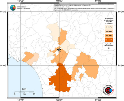 Mappa territorio comunale con almeno 3 questionari