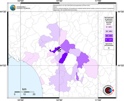 Mappa territorio comunale con almeno 3 questionari