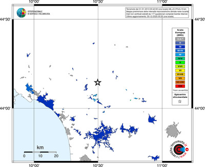 Mappa EMS - territori località