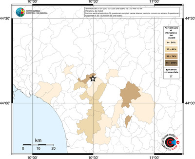 Mappa territorio comunale con almeno 3 questionari