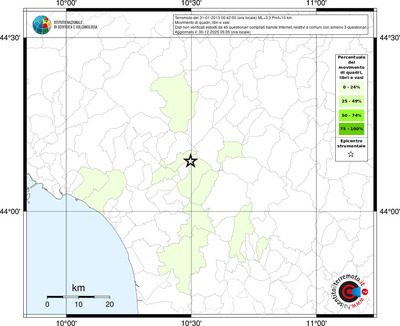 Mappa territorio comunale con almeno 3 questionari