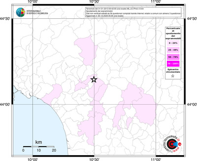 Mappa territorio comunale con almeno 3 questionari