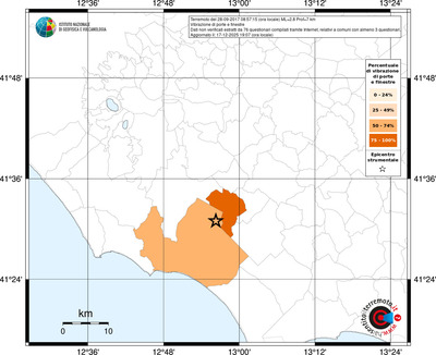 Mappa territorio comunale con almeno 3 questionari