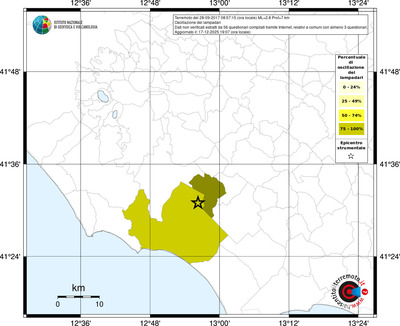 Mappa territorio comunale con almeno 3 questionari