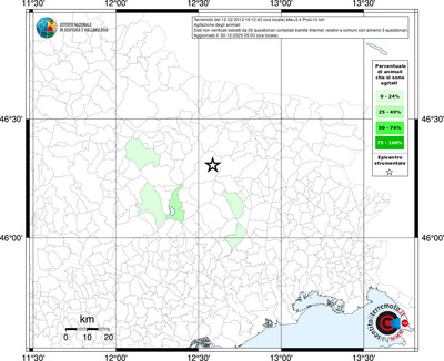 Mappa territorio comunale con almeno 3 questionari