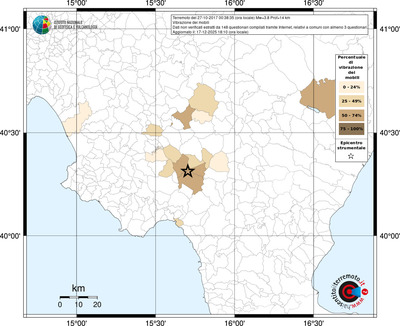 Mappa territorio comunale con almeno 3 questionari