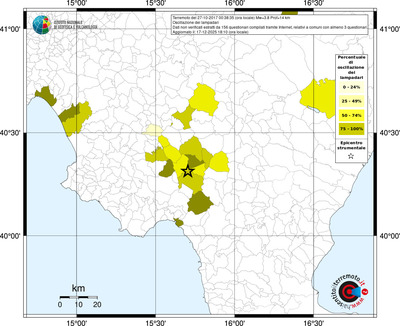 Mappa territorio comunale con almeno 3 questionari
