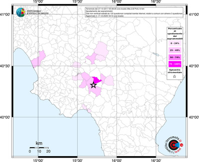 Mappa territorio comunale con almeno 3 questionari