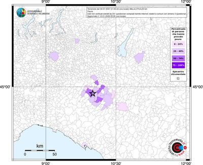 Mappa territorio comunale con almeno 3 questionari