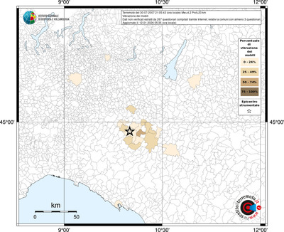 Mappa territorio comunale con almeno 3 questionari
