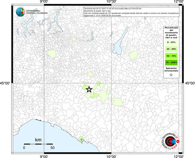 Mappa territorio comunale con almeno 3 questionari