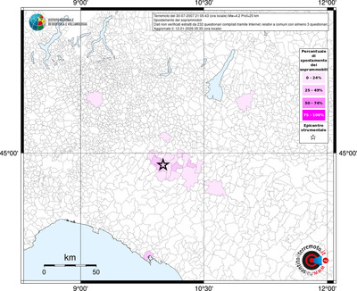 Mappa territorio comunale con almeno 3 questionari