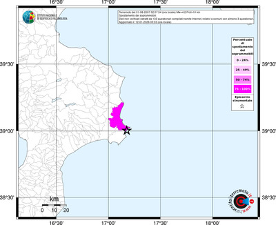 Mappa territorio comunale con almeno 3 questionari