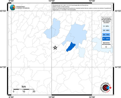 Mappa territorio comunale con almeno 3 questionari