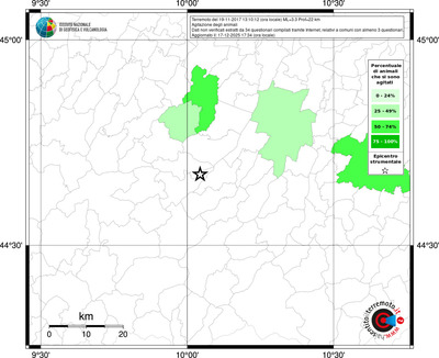 Mappa territorio comunale con almeno 3 questionari