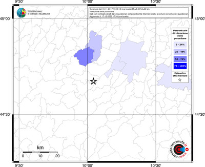 Mappa territorio comunale con almeno 3 questionari
