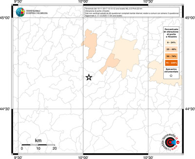 Mappa territorio comunale con almeno 3 questionari