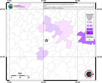 Mappa territorio comunale con almeno 3 questionari