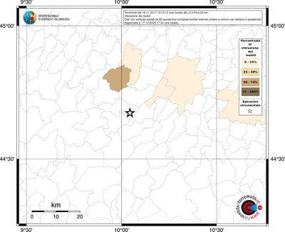Mappa territorio comunale con almeno 3 questionari