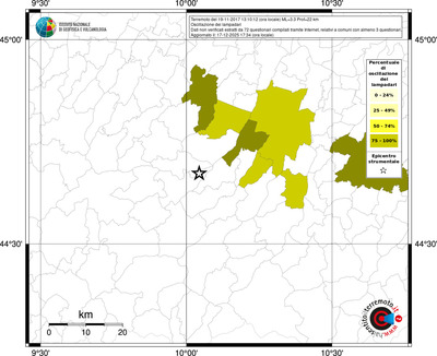 Mappa territorio comunale con almeno 3 questionari