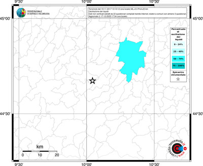 Mappa territorio comunale con almeno 3 questionari