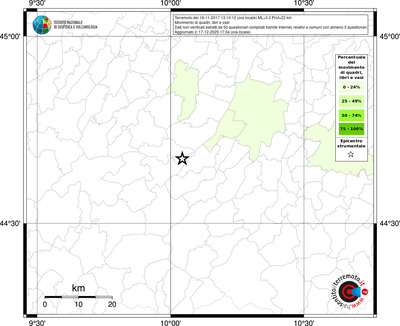 Mappa territorio comunale con almeno 3 questionari