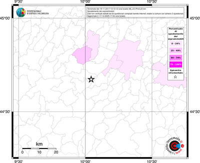 Mappa territorio comunale con almeno 3 questionari