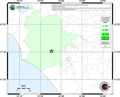 Mappa territorio comunale con almeno 3 questionari